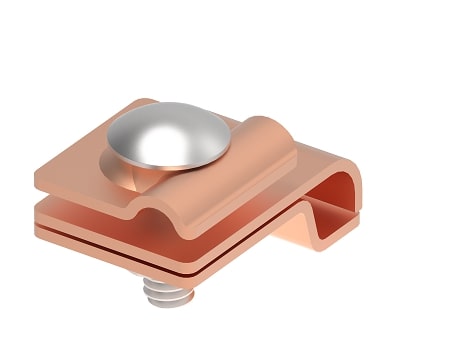 Spojka žlabu 1 šroub Cu